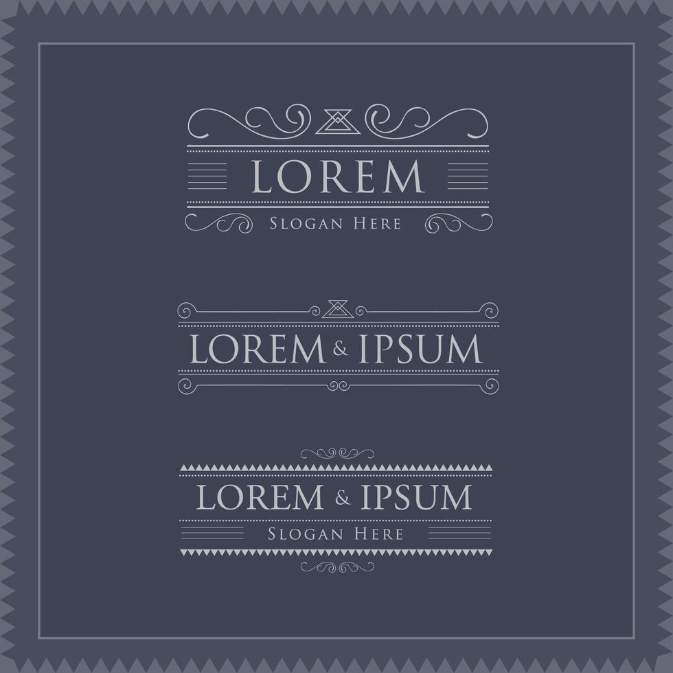 Luxury logo templates with dividers and flourishes vector