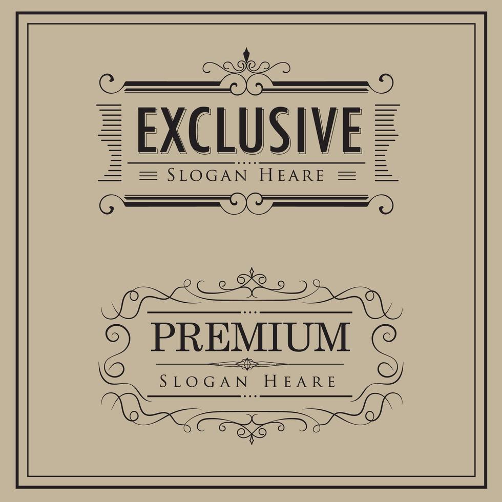 Vintage Luxury Logo Template Set vector