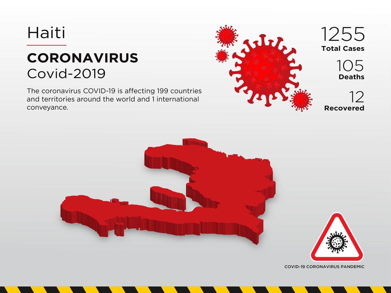 Haiti  Affected Country Map of Coronavirus Spread vector