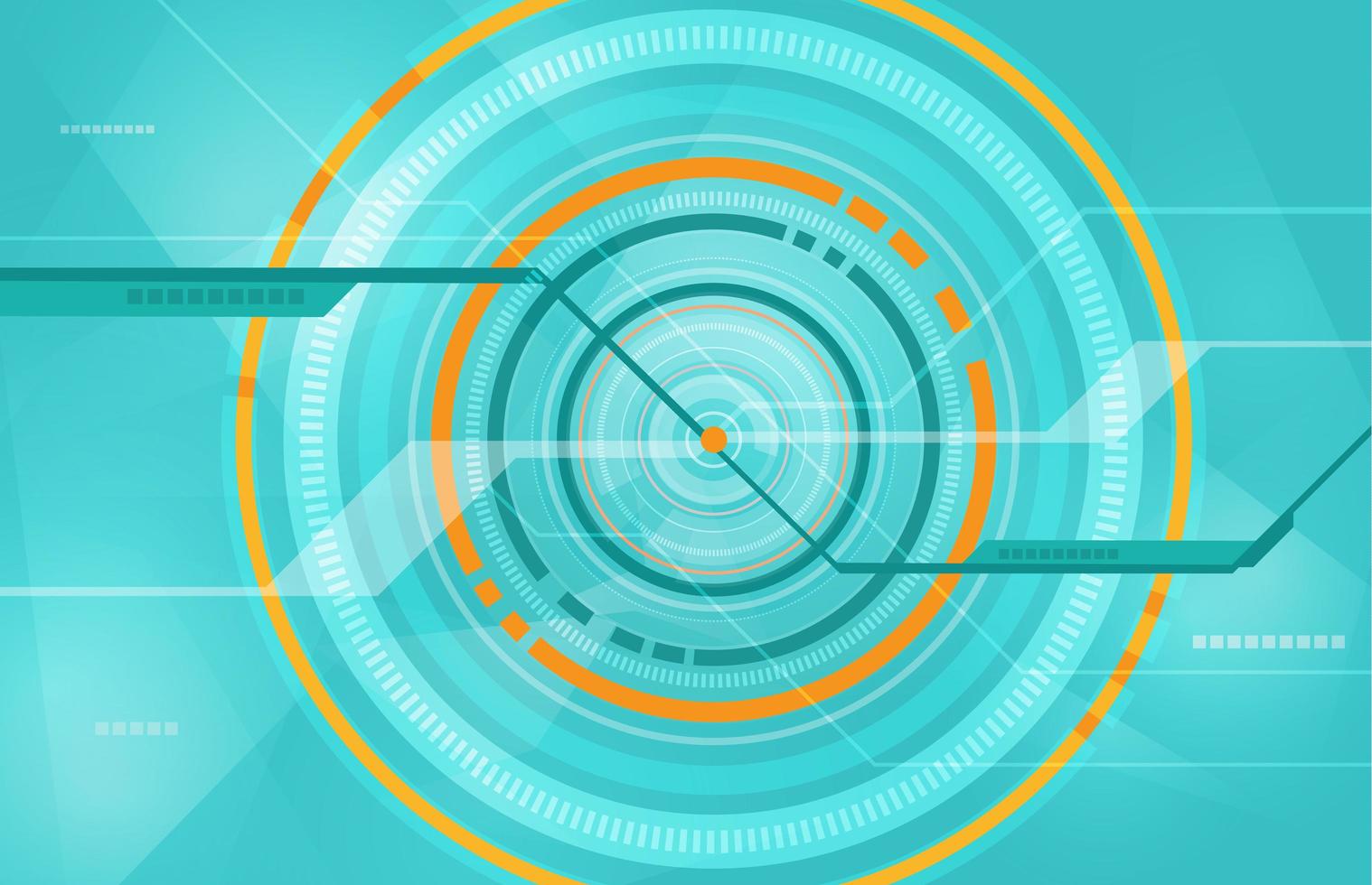 Light Blue and Orange Tech Circle Design vector