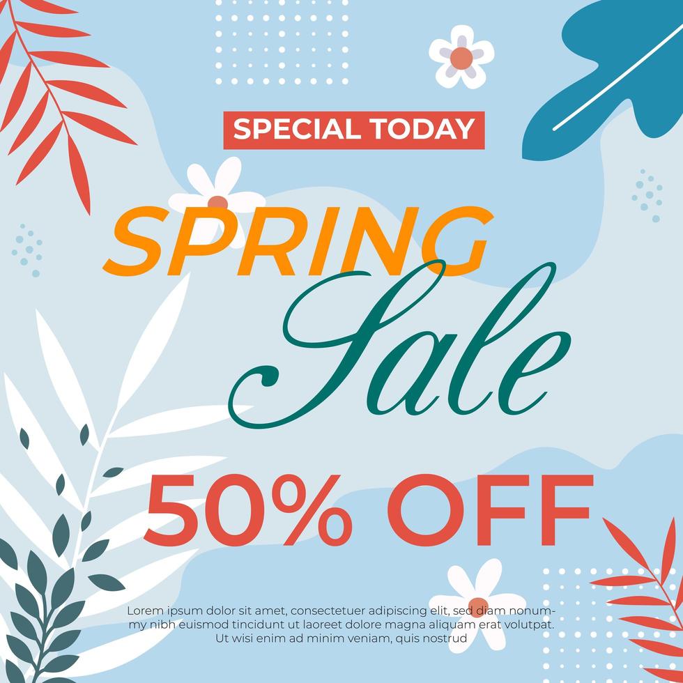 Colorful Foliage Spring Sale Web Banner vector