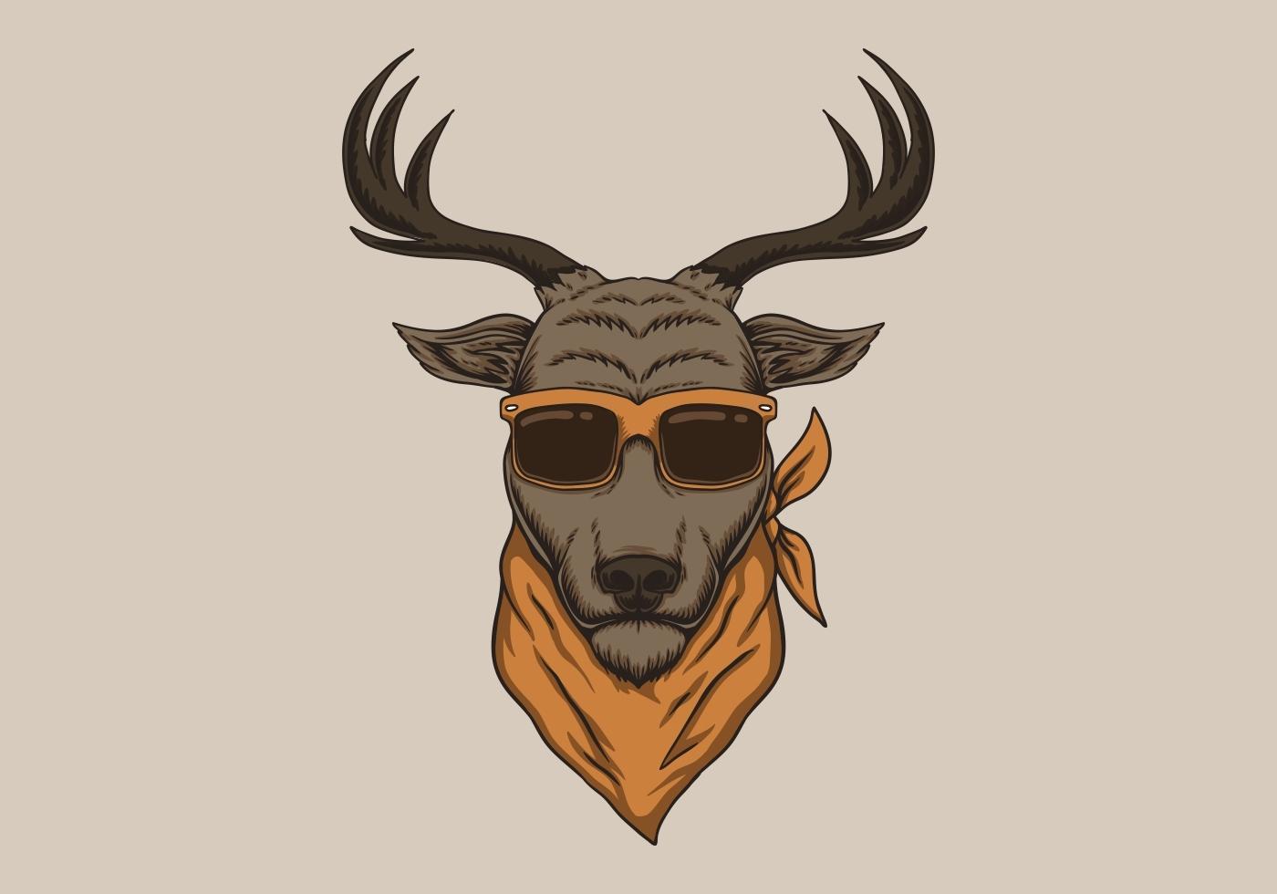 Deer Head Wearing Sunglasses Illustration vector