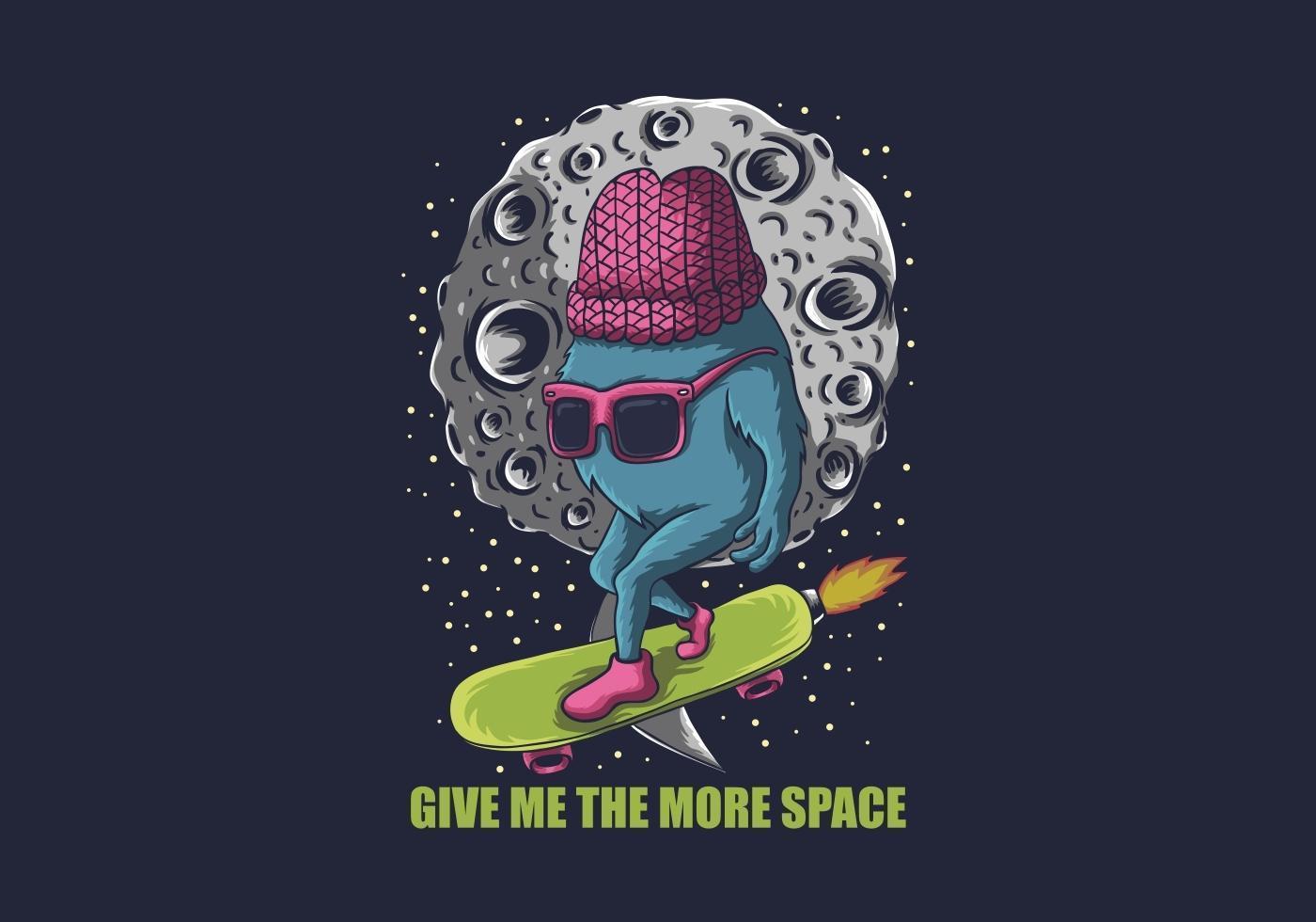 Monster Space Skater Illustration vector