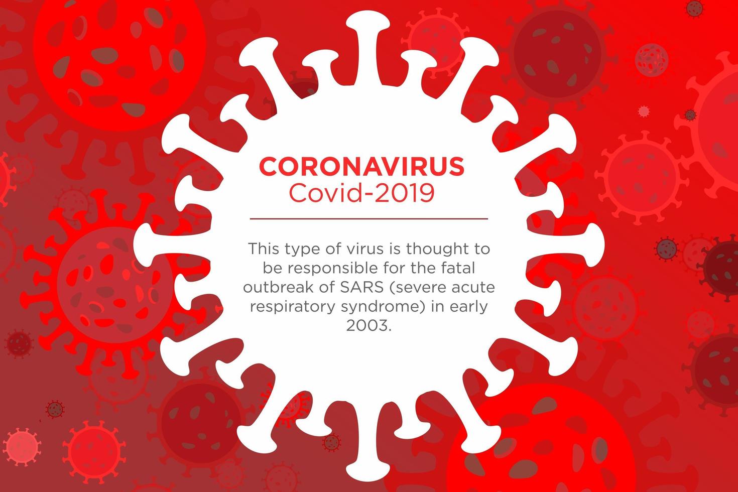 cartel rojo que describe el coronavirus vector