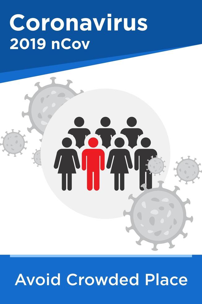 Avoid Crowded Places to Prevent Coronavirus vector