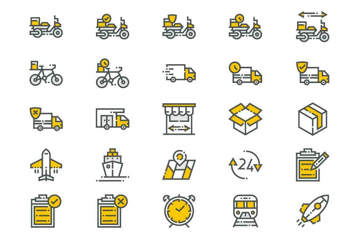 Delivery and Shipping Icons vector