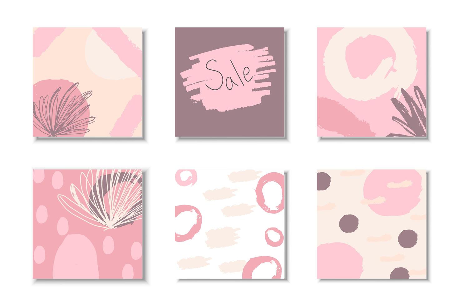 Abstract Purple and Pink Strokes Cover Set vector