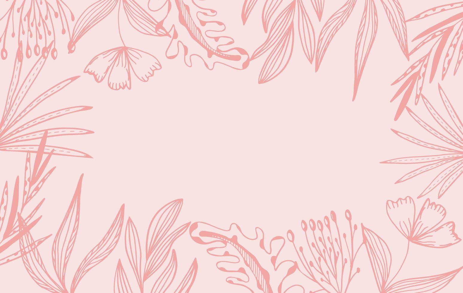 Pink Floral Frame Background vector