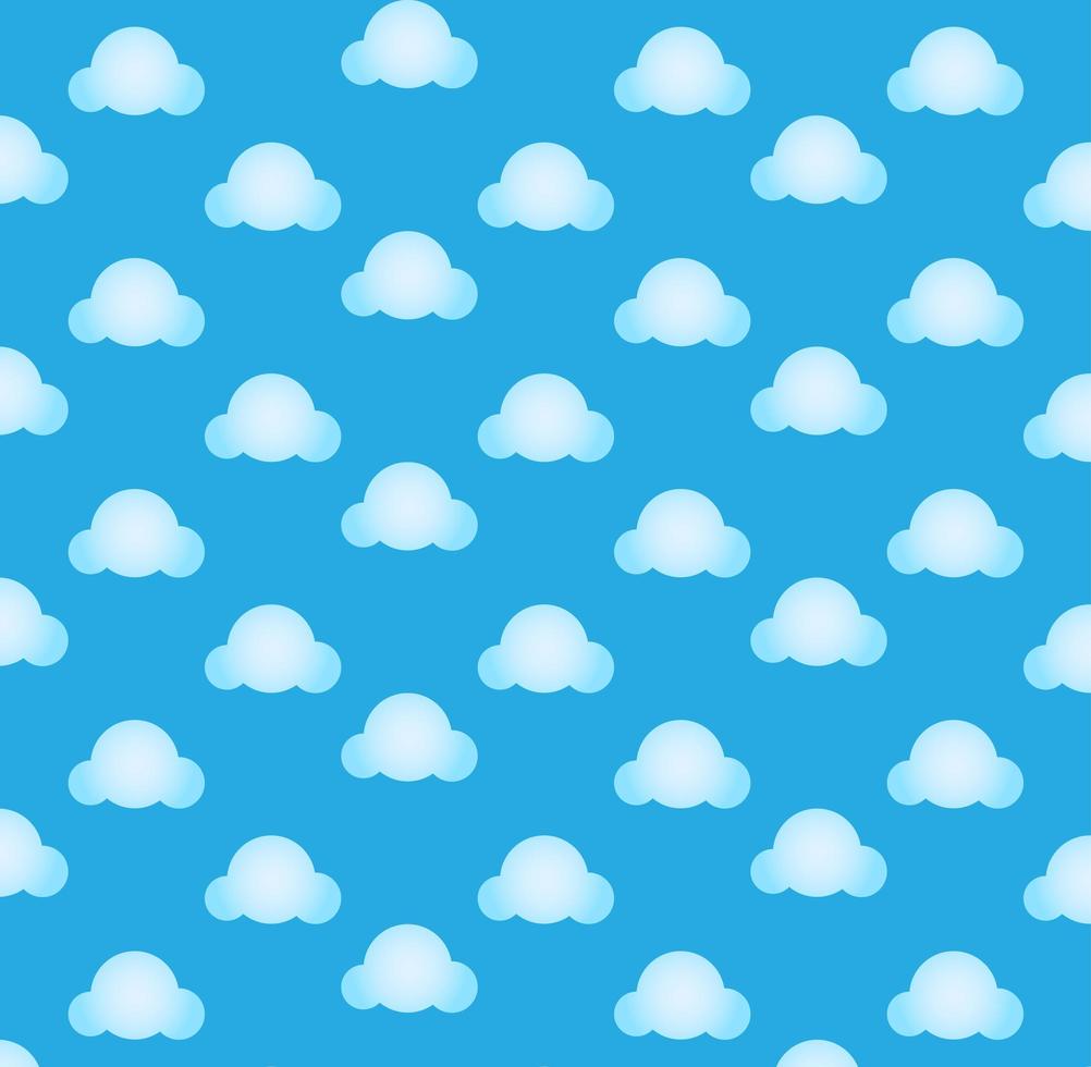 Blue Cloud Seamless Pattern vector