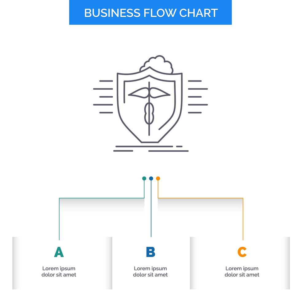 diagrama de flujo de negocios para la asistencia sanitaria vector