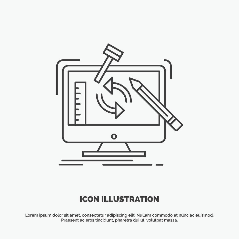 Flat Line Engineering Icon Design vector