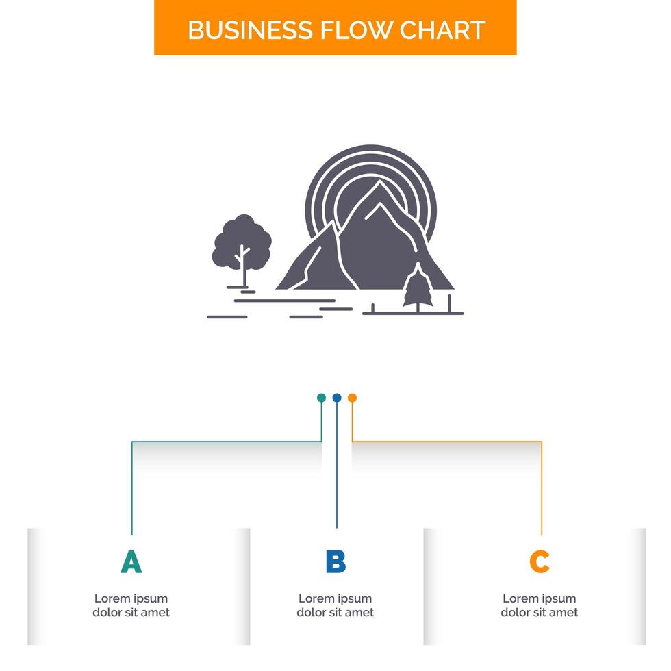 Simple Business Flow Chart Template  vector