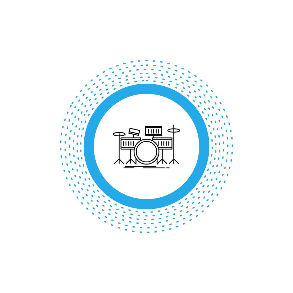 Musical Instrument Line Icon in Blue Circle vector