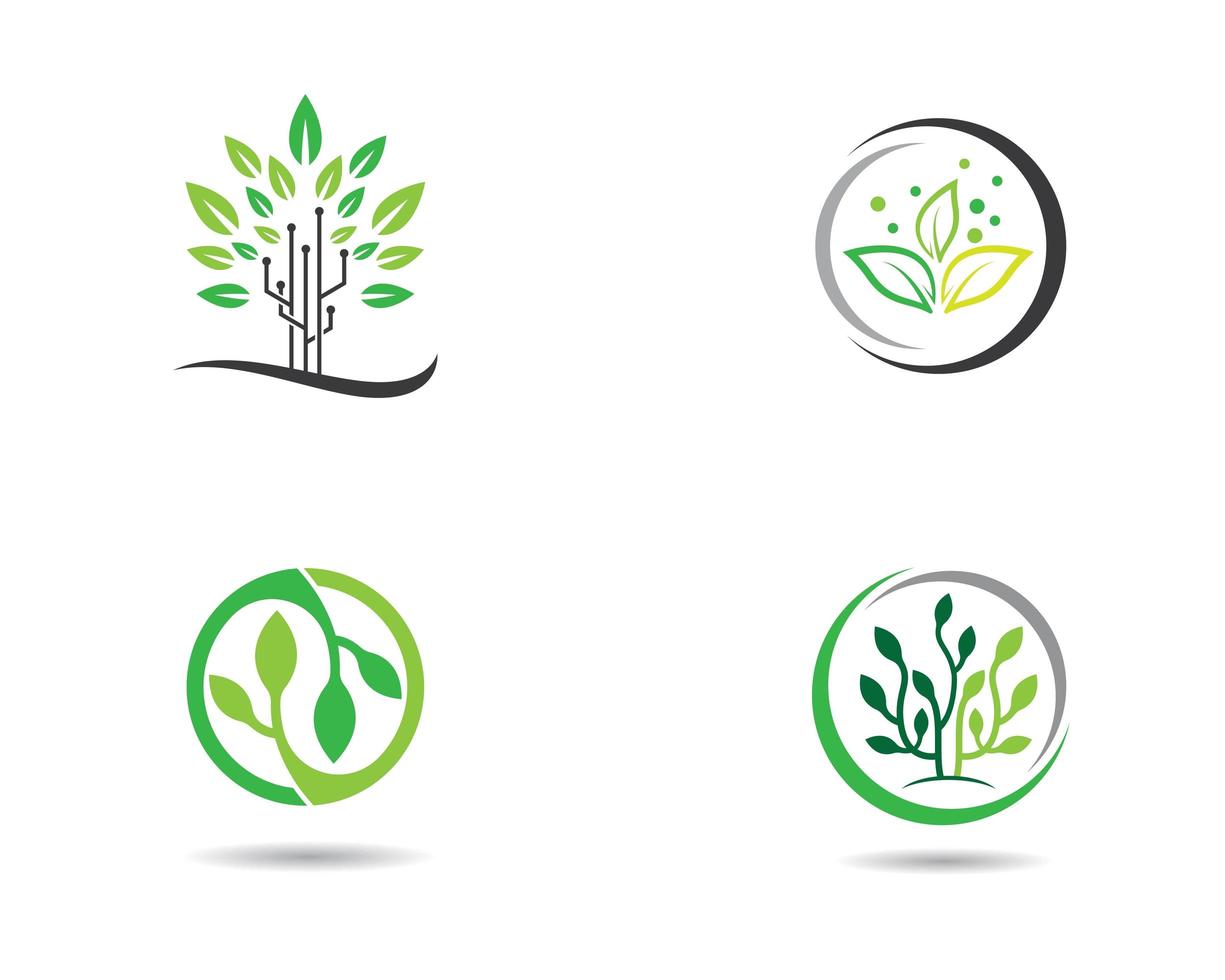 Ecology circular logo set vector