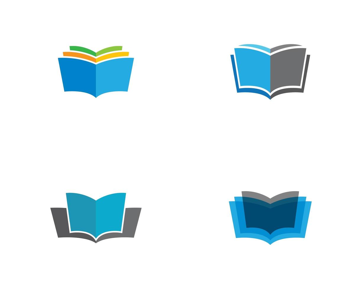 Educational book logo collection vector