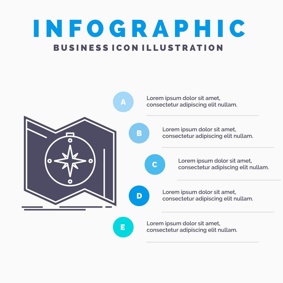 infografía de navegación empresarial azul y blanco vector