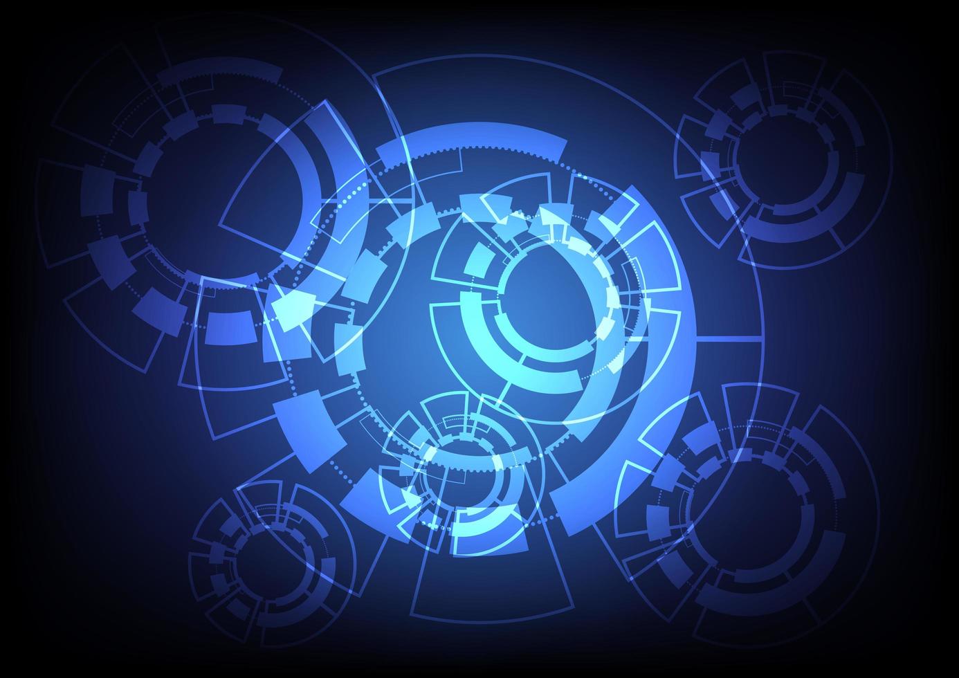 Blue Gear and Technology Futuristic Design vector