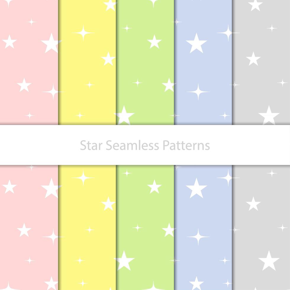 Colorful Seamless Star Patterns vector