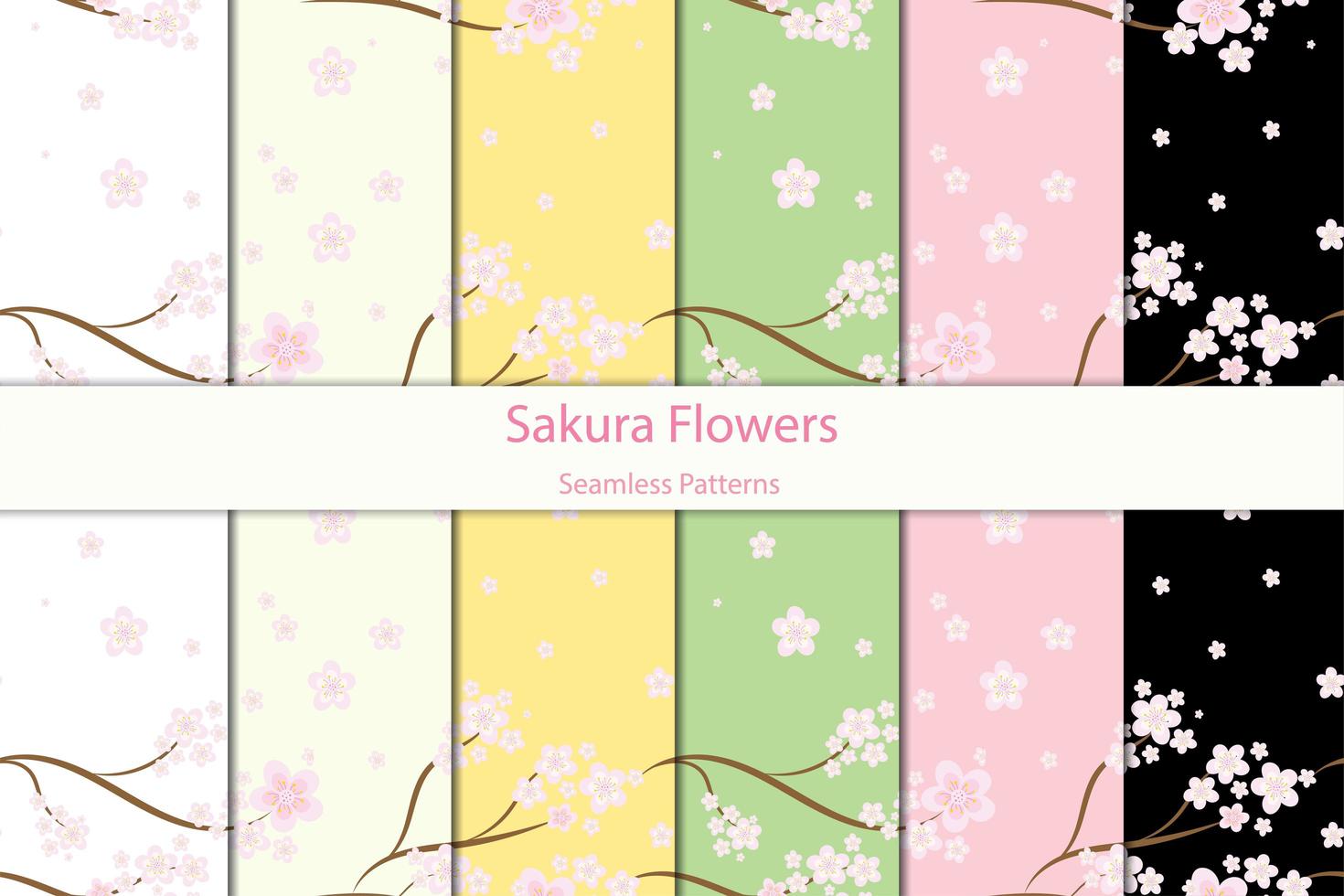 Seamless Floral Sakura Patterns vector