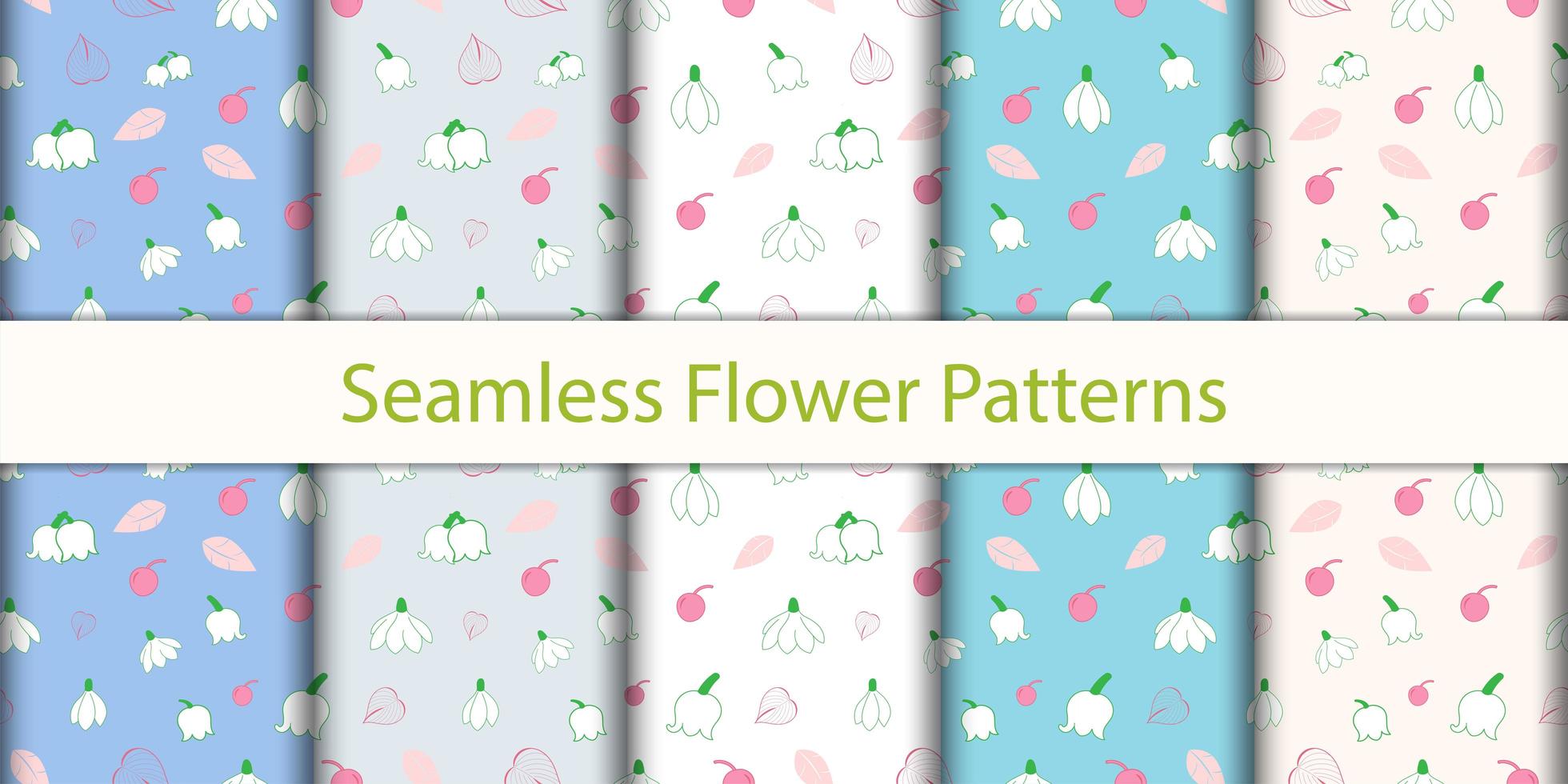 Seamless Floral Pattern Set vector