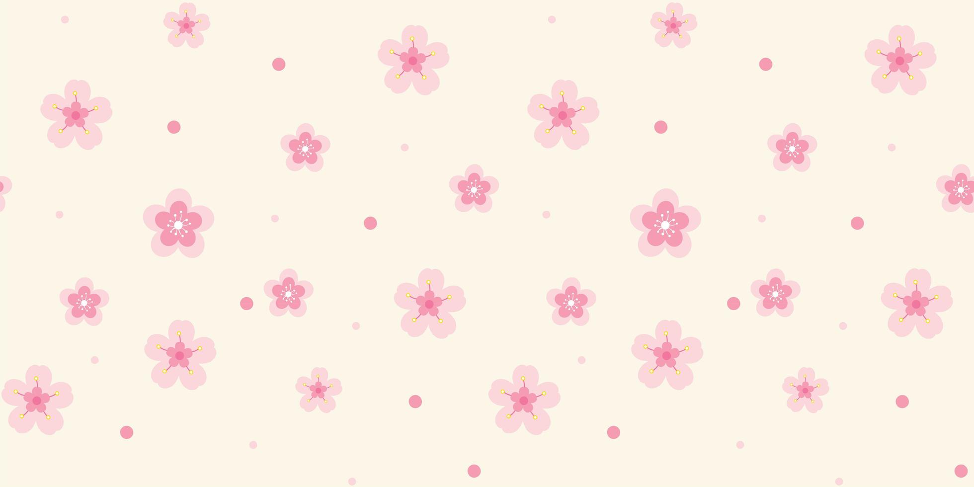 Pattern with Pink Flowers on Light Background vector