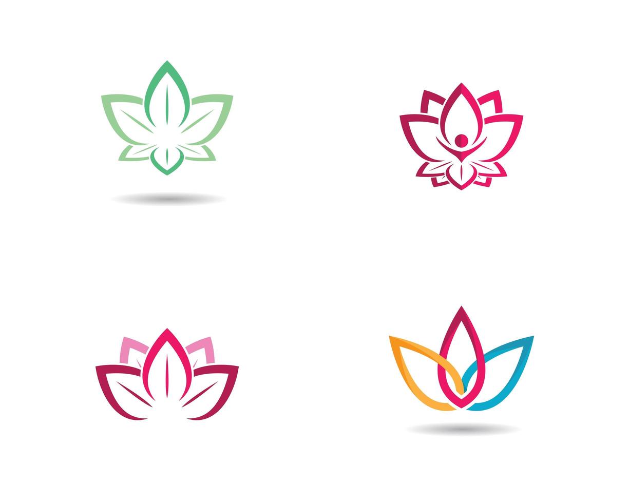 conjunto de logo de hermosas flores vector