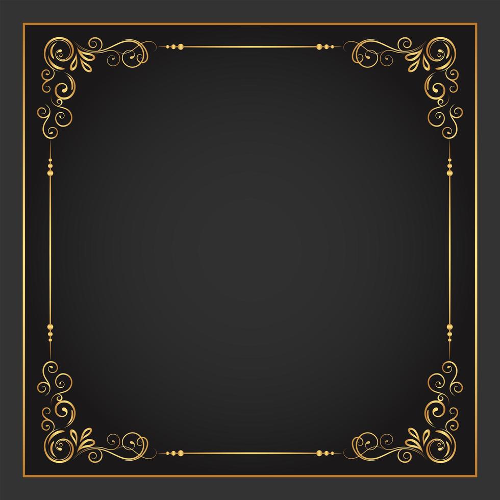 Vintage Flourishes in Four Corners of Frame vector