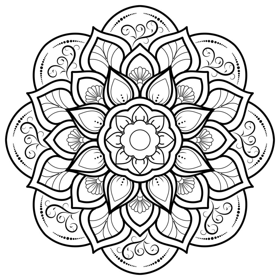 Download mandala de flores circulares en blanco 957756 Vector en ...