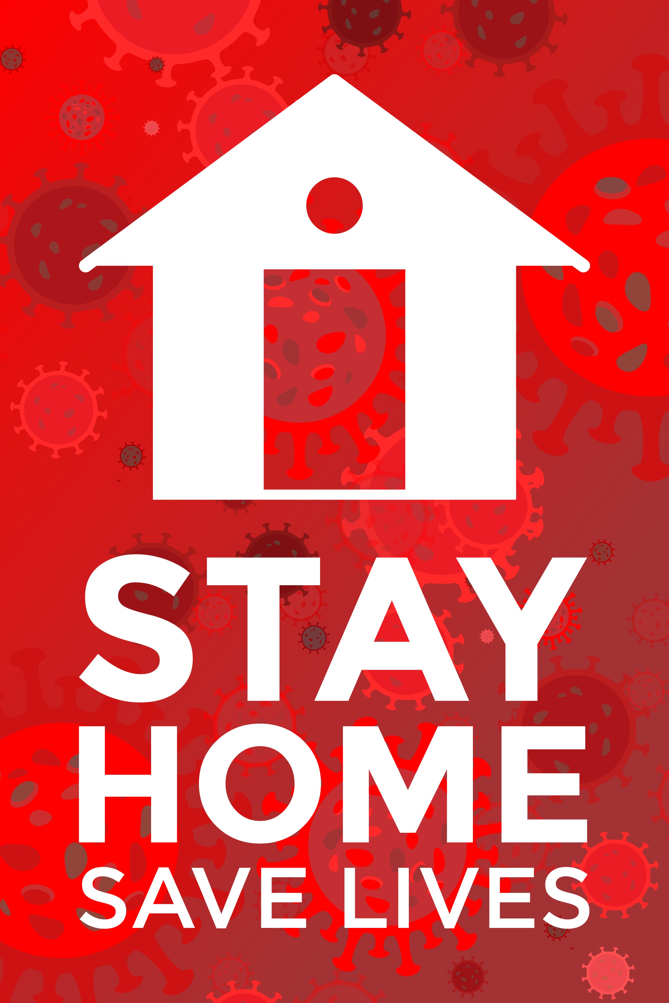 Stay Home Save Lives Red Poster - Download Free Vectors, Clipart