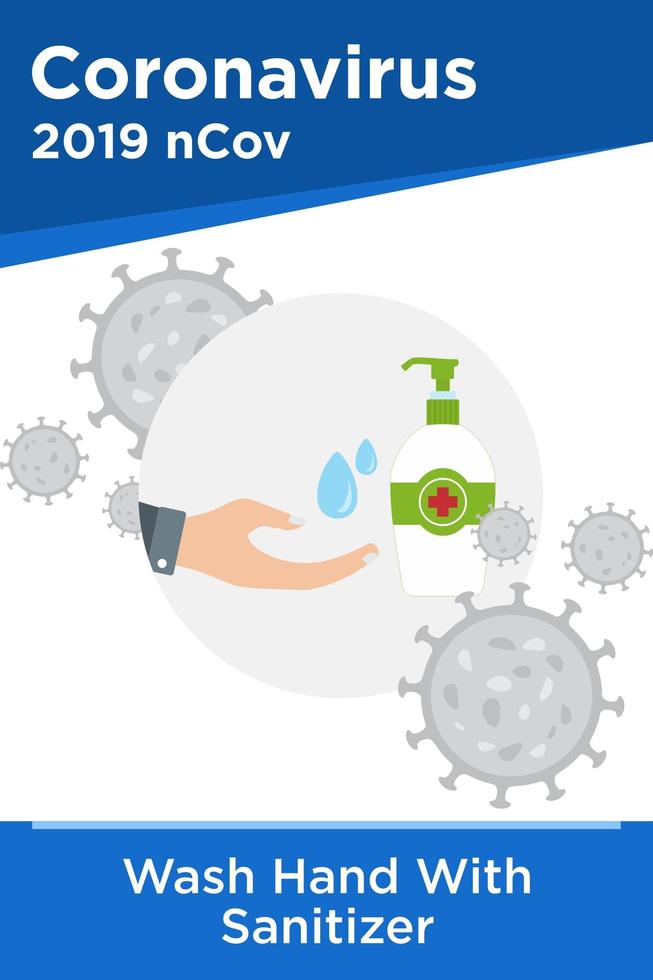 Poster of Cleaning Hands with Hand Sanitizer vector