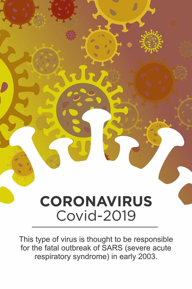 Descripción del coronavirus en un elemento de virus grande vector