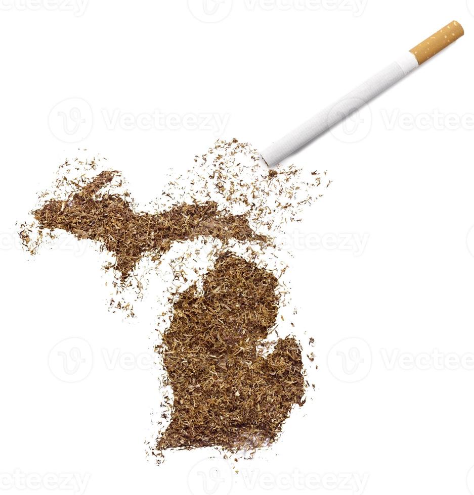 Cigarette and tobacco shaped as Michigan (series) photo