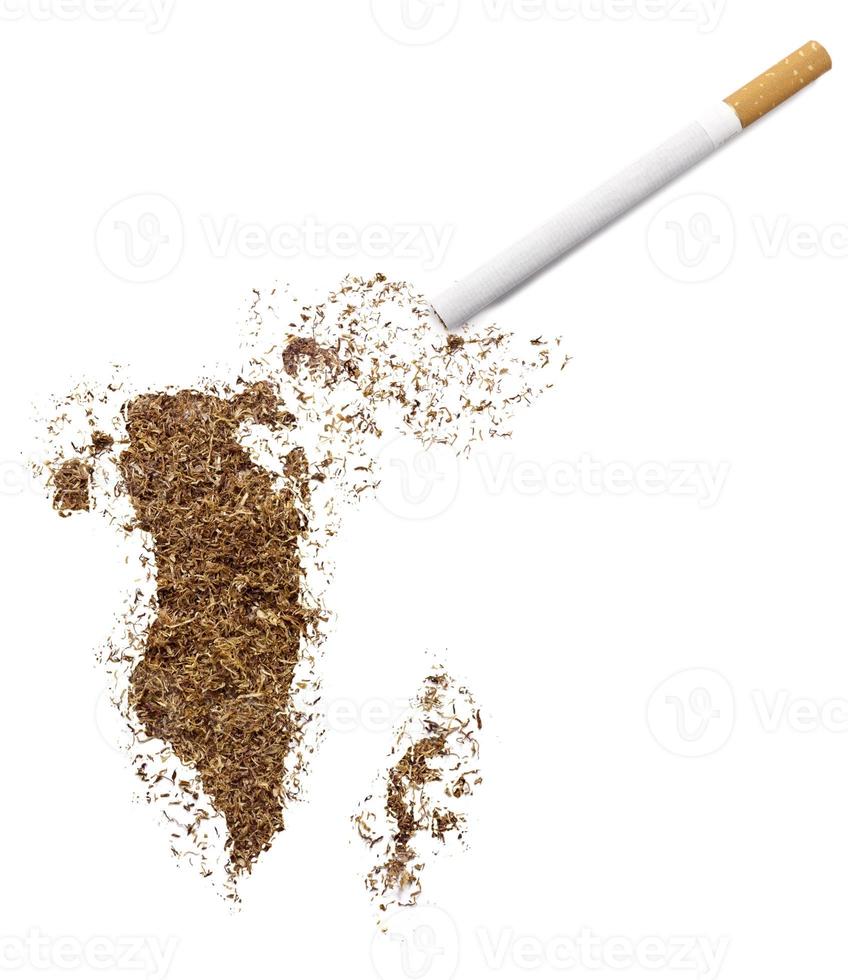 Cigarette and tobacco shaped as Bahrain (series) photo