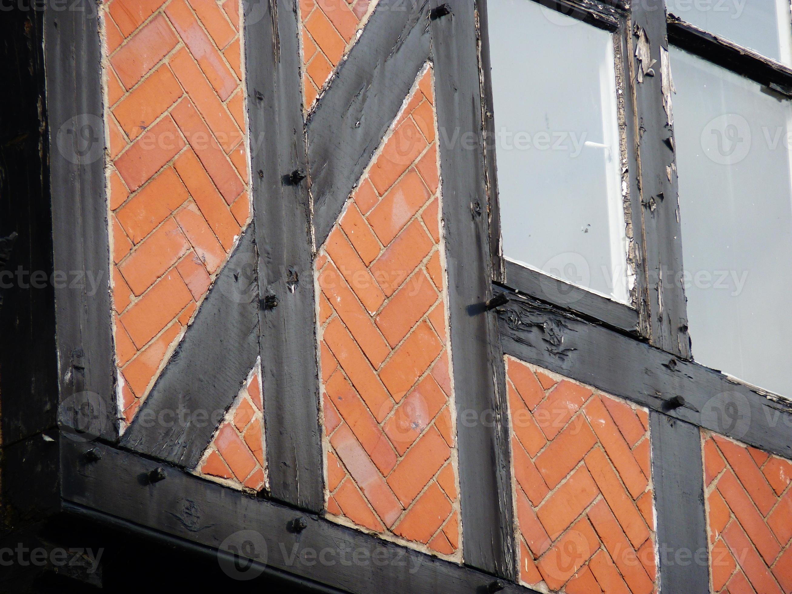 half timbered tudor leaded windows chester cheshire photo