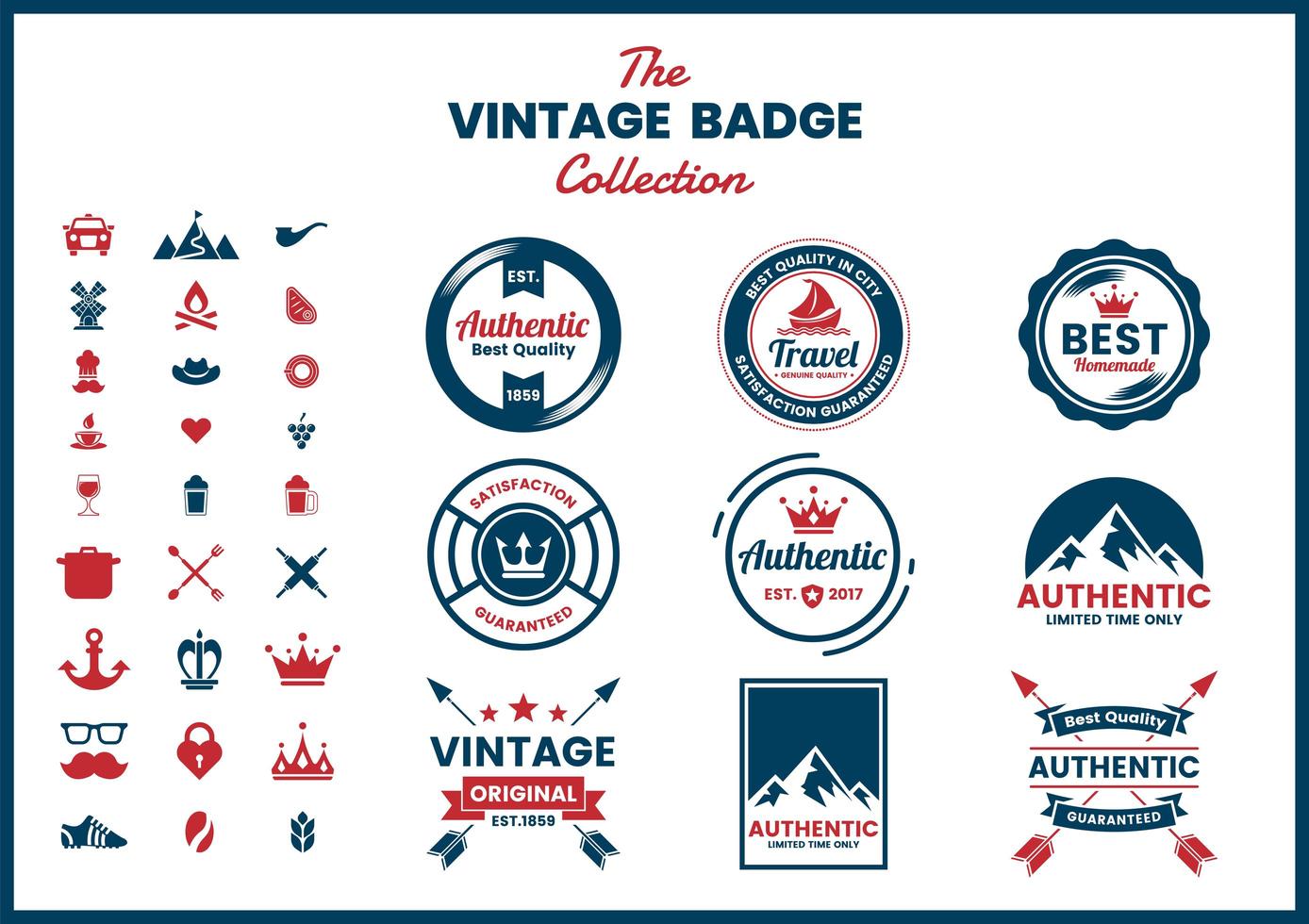 Retro emblem set vector