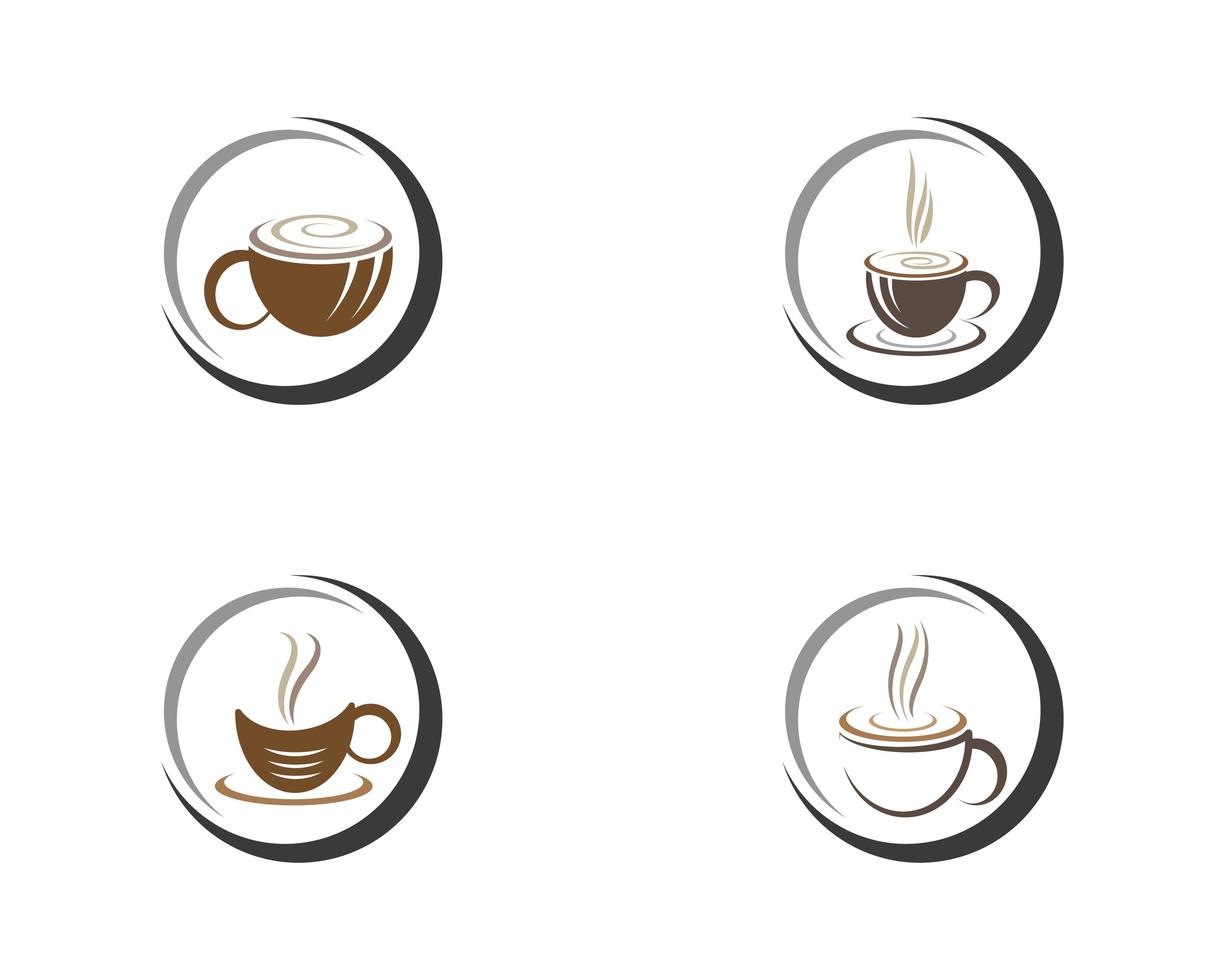 Coffee cup logo template set vector