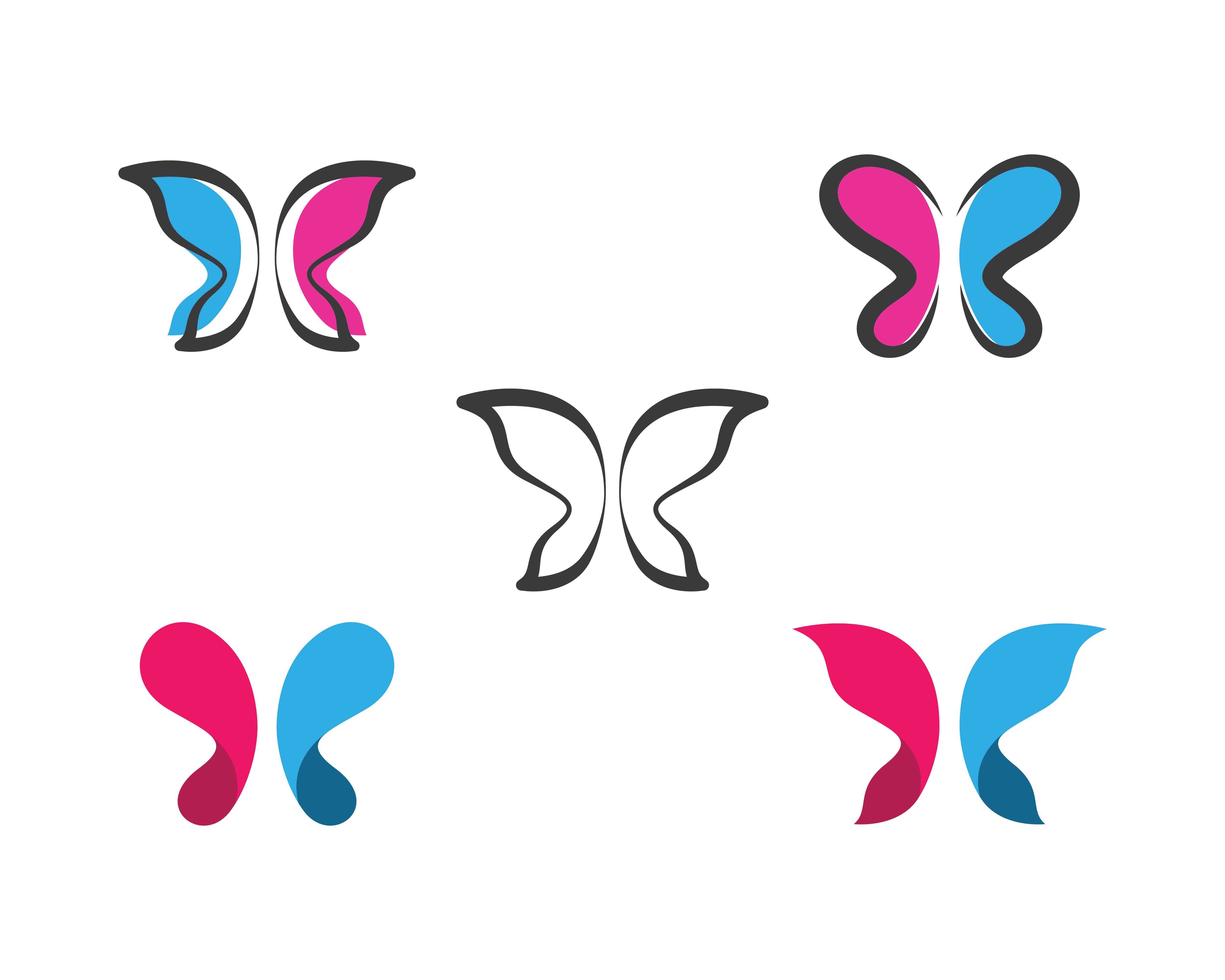 Download Abstract butterfly logo template set - Download Free ...