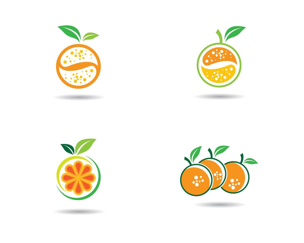 Orange logo template set vector