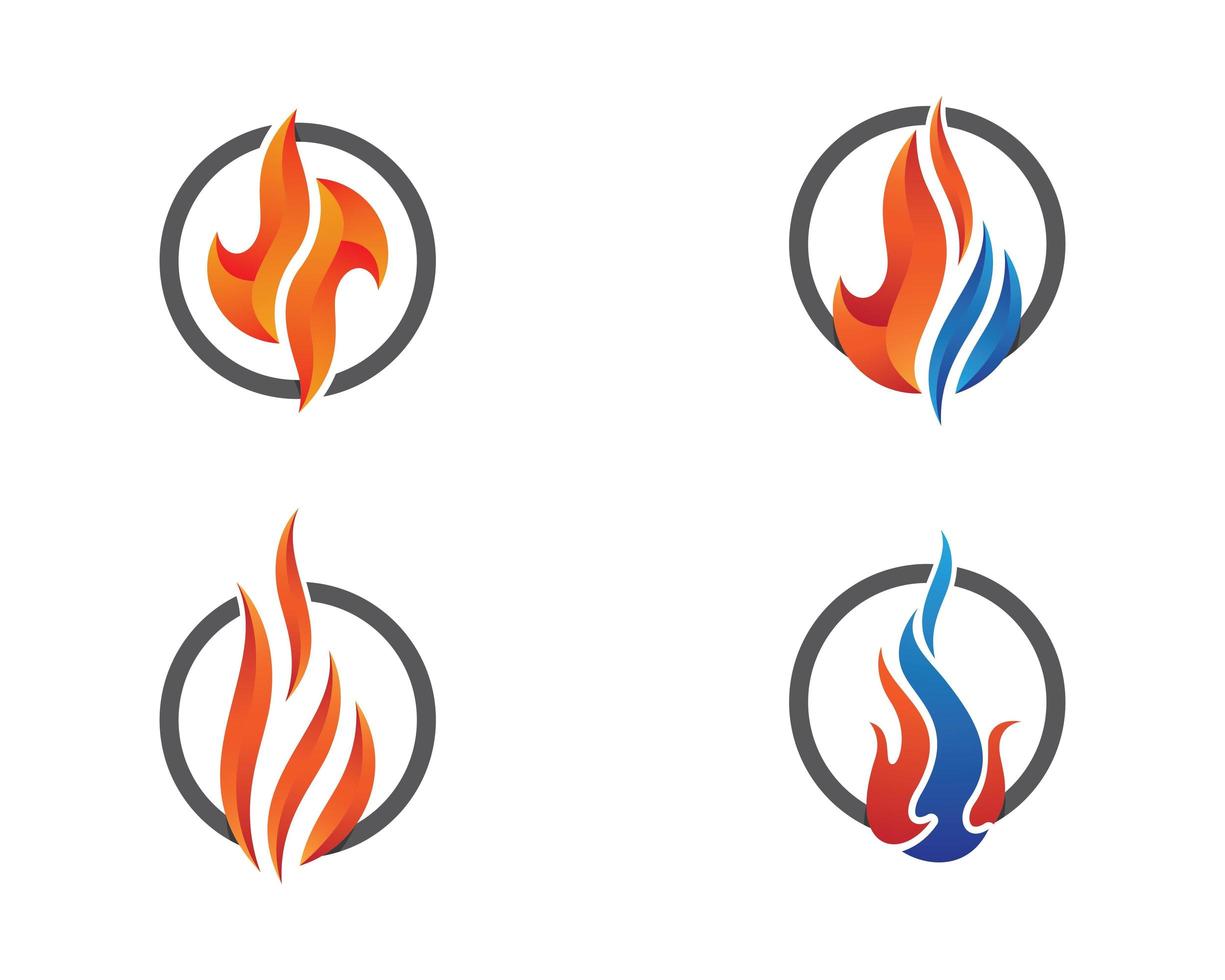 Fire symbol illustration set vector