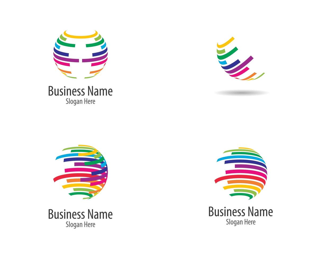 conjunto de plantillas de logotipo de rainbow rainbow world vector