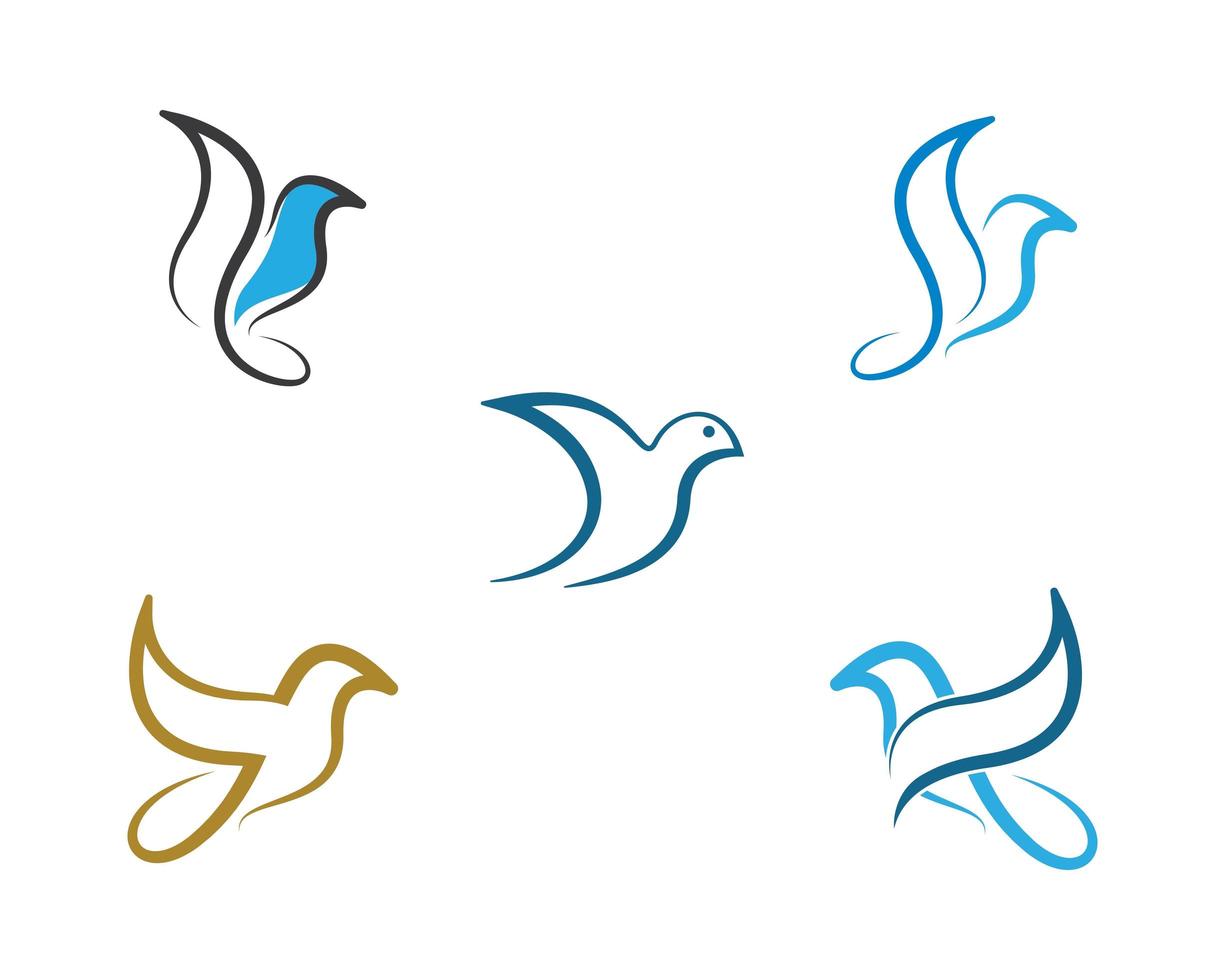 Bird Dove Logo Set  vector