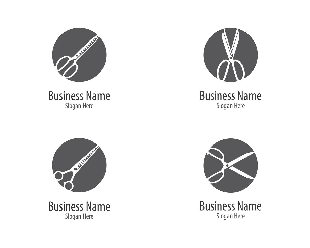 Scissors Circular Logo Icon vector