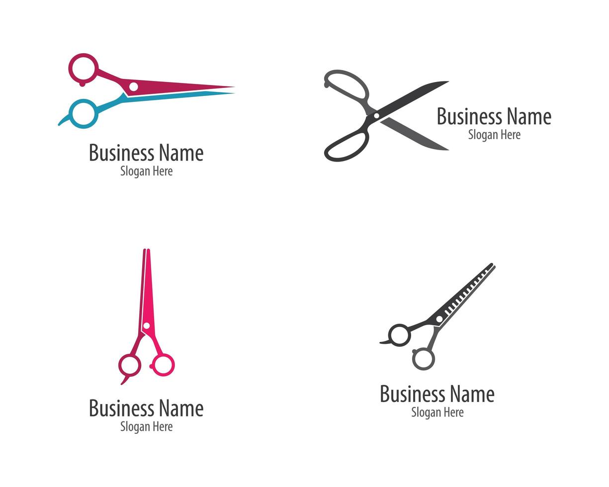 Scissors business hairdresser Logo Icon set vector