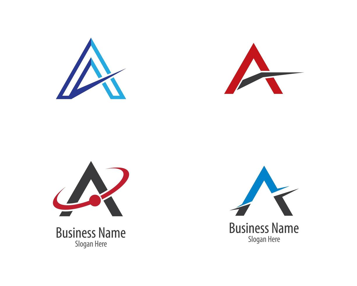 A letter corporate logo set vector