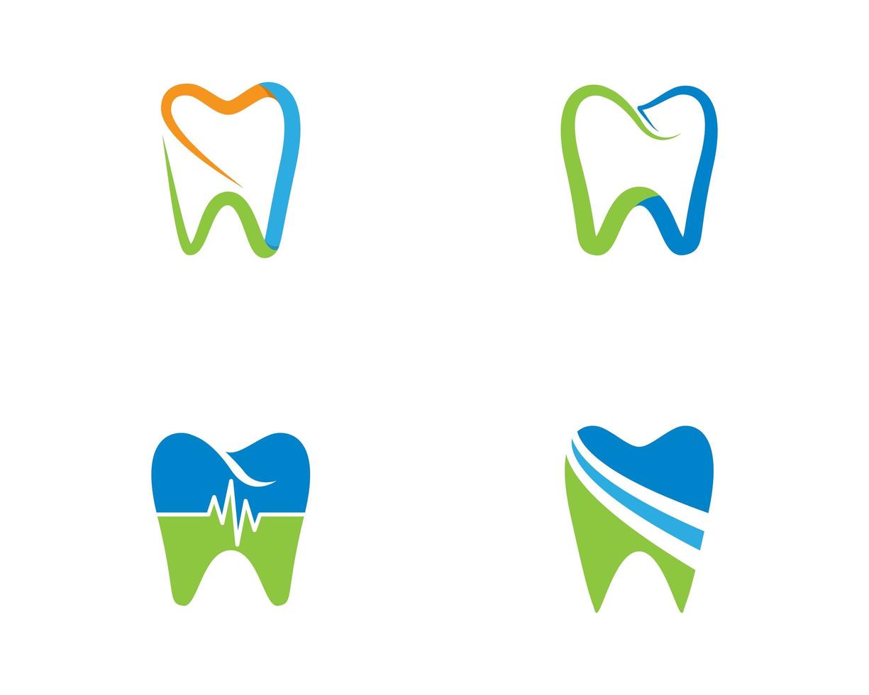 conjunto de logotipo de diente dental vector