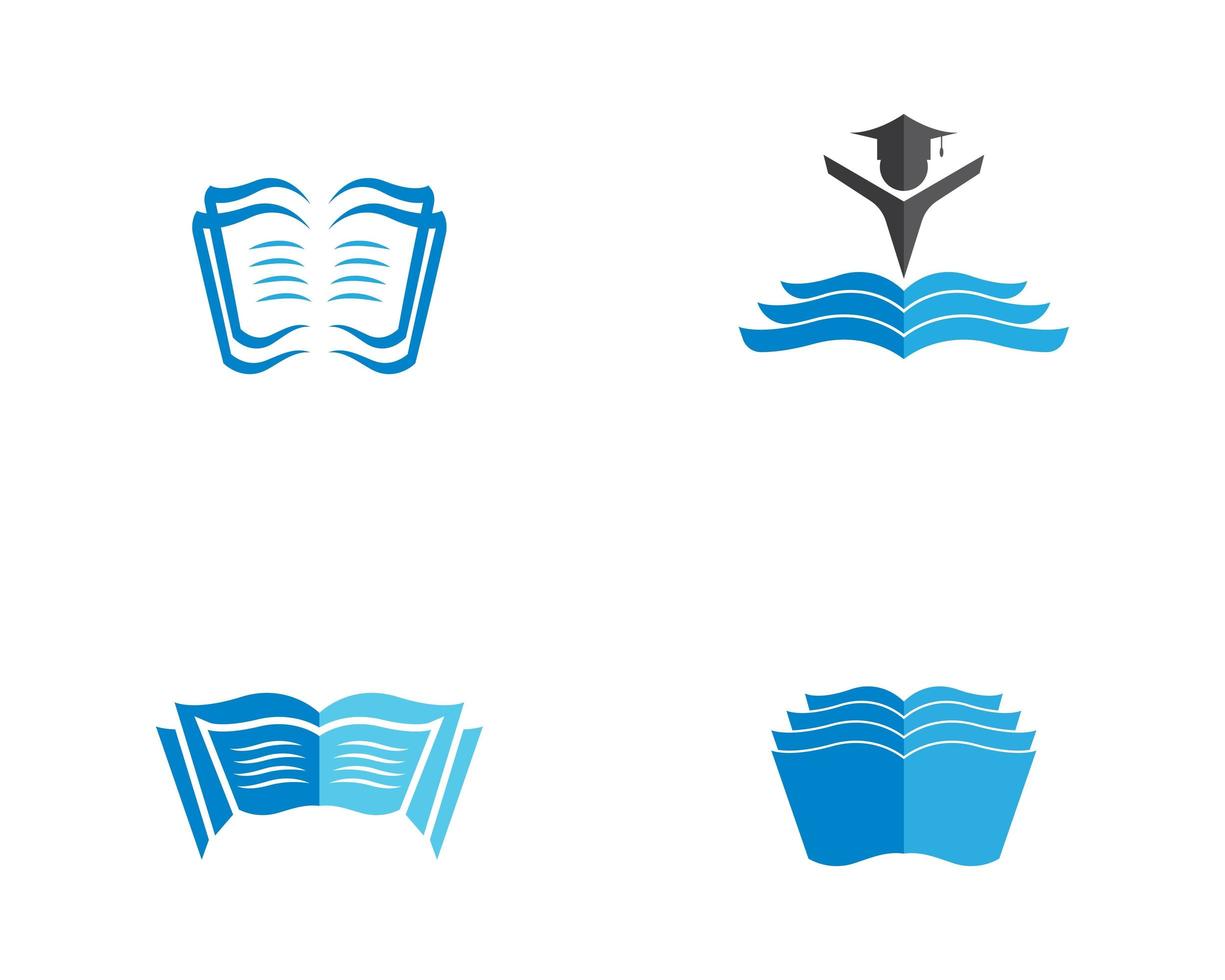 conjunto de iconos de logo de libro vector