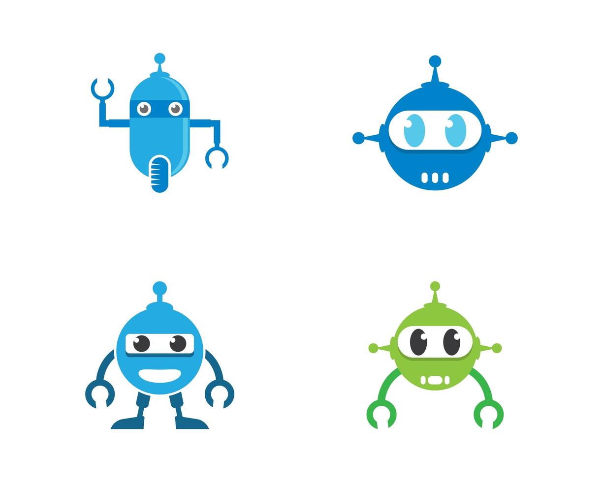 Robot logo template vector