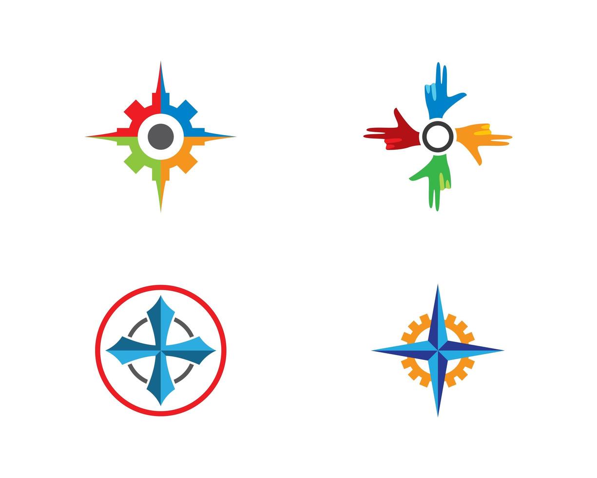 conjunto de logotipo de brújula y navegación vector