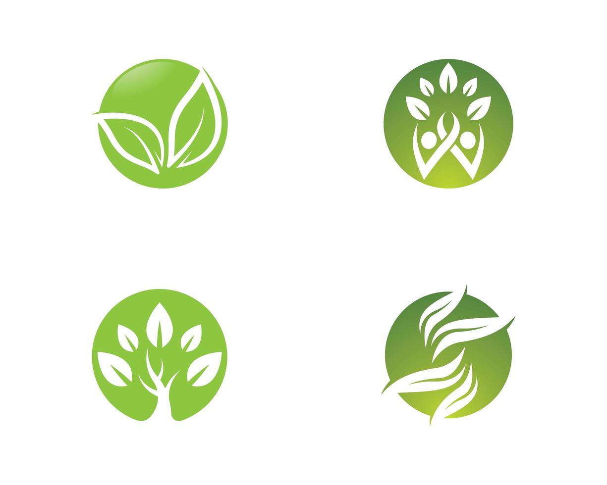 conjunto de logotipo abstracto ecología verde vector