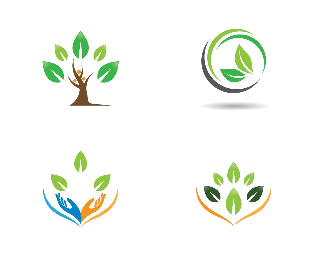 Ecology logo illustration set vector